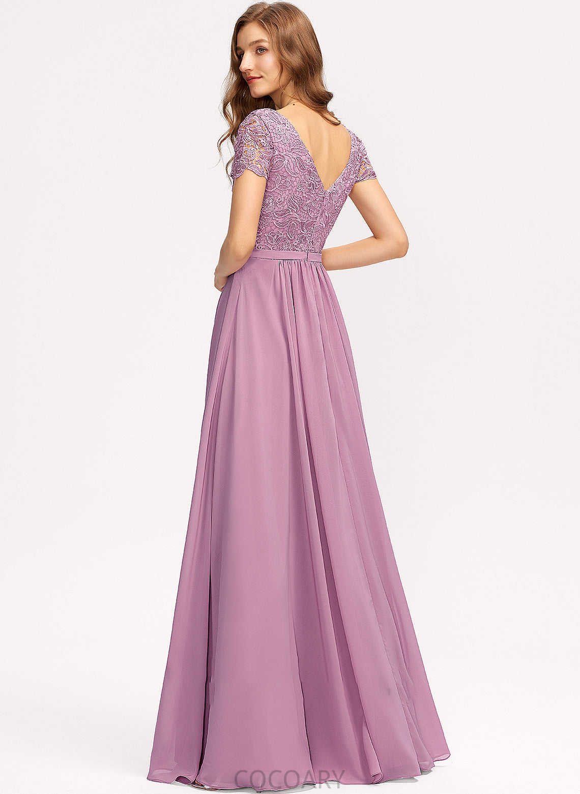 A-Line Embellishment Floor-Length SplitFront Neckline V-neck Silhouette Fabric Length Shyanne A-Line/Princess V-Neck Bridesmaid Dresses