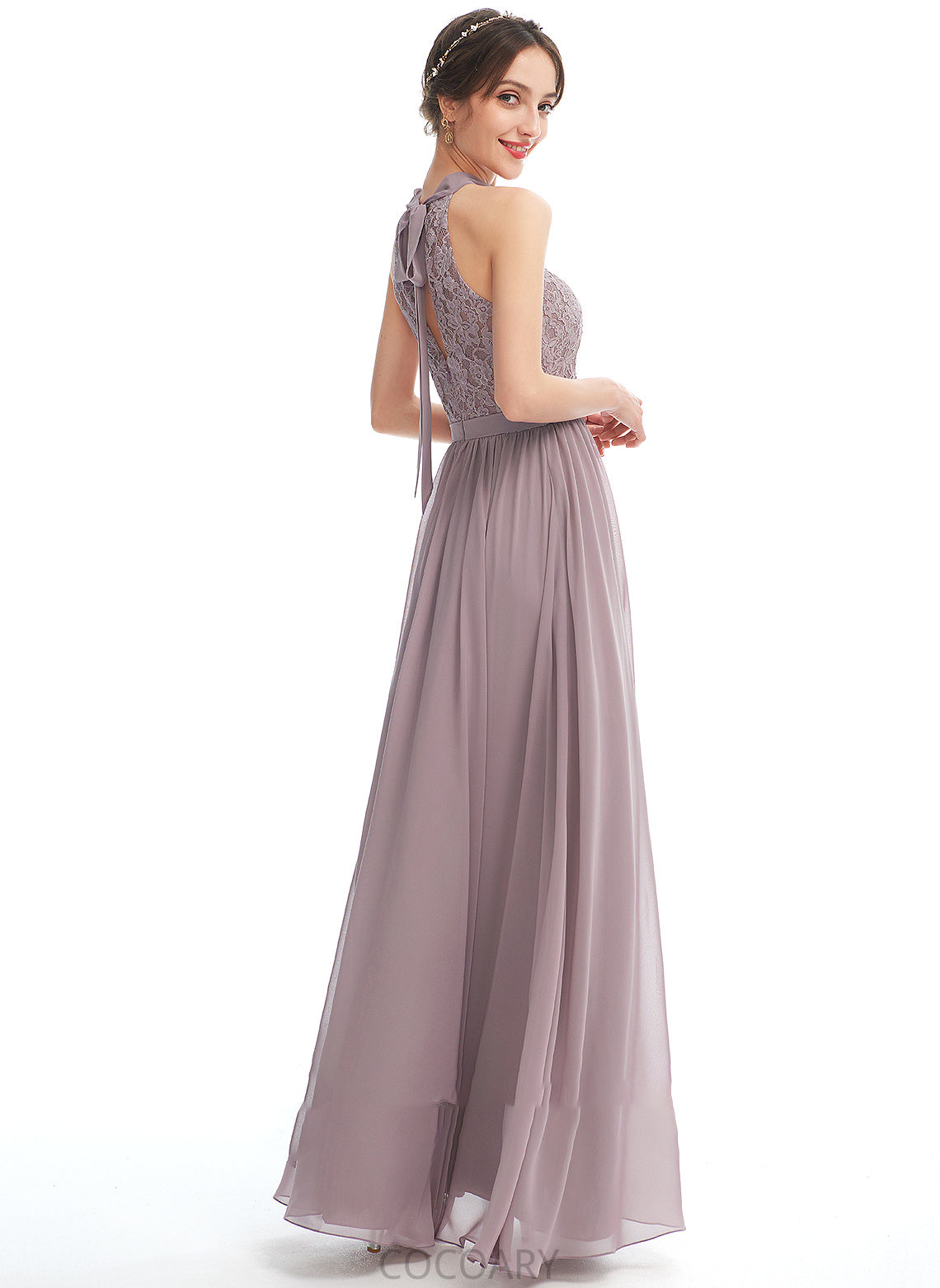 A-Line Halter Fabric Silhouette Length Neckline Floor-Length Embellishment SplitFront Catalina A-Line/Princess V-Neck Bridesmaid Dresses