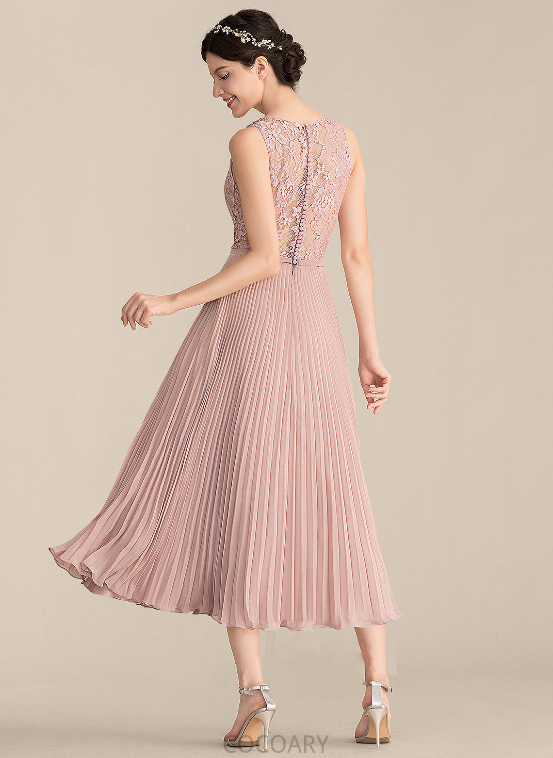 Embellishment Silhouette Length Tea-Length A-Line V-neck Pleated Neckline Fabric Marie Empire Waist Floor Length Bridesmaid Dresses