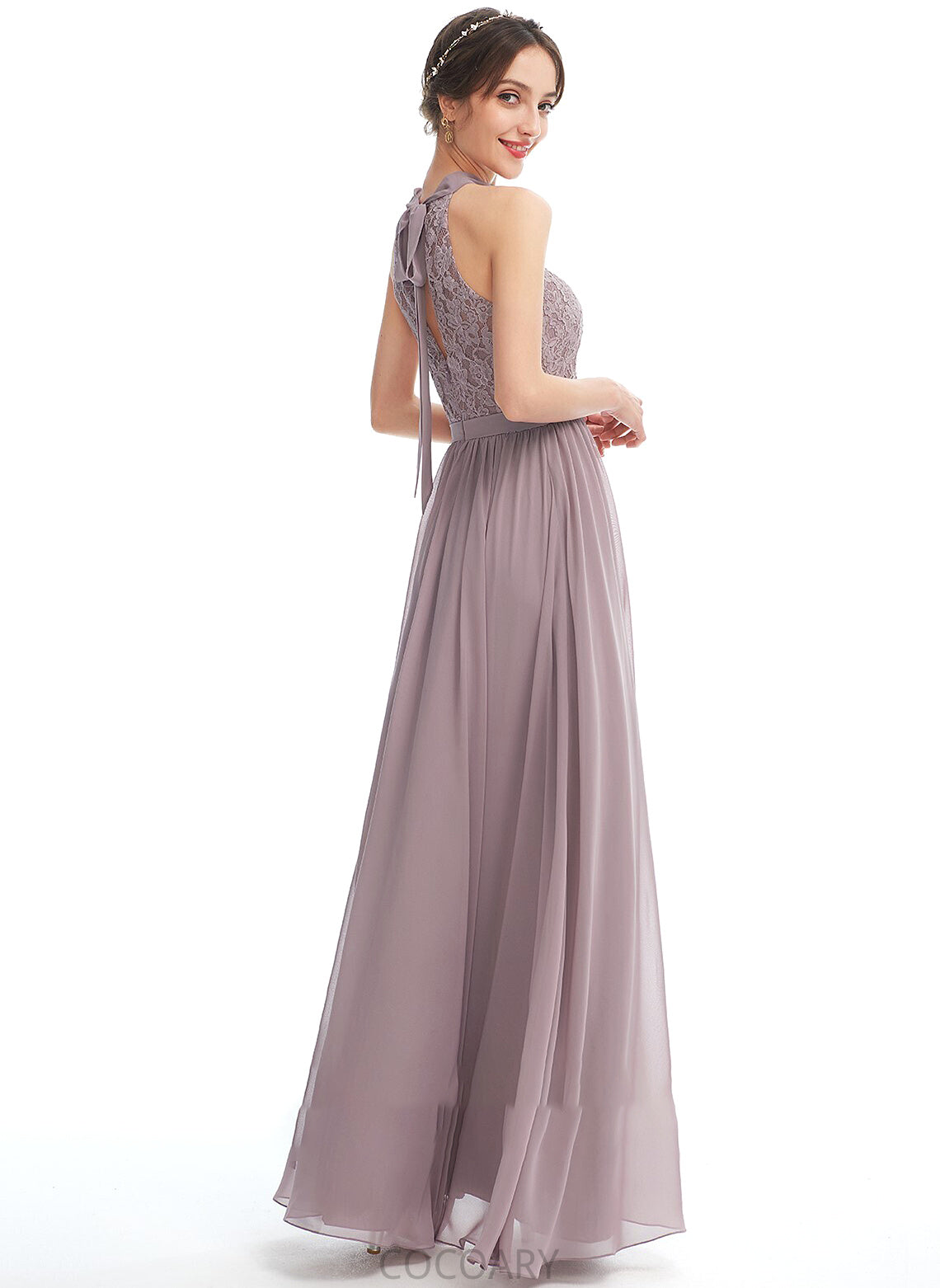 Length Neckline Floor-Length SplitFront Fabric Silhouette A-Line Embellishment Halter Regan Sleeveless V-Neck Bridesmaid Dresses