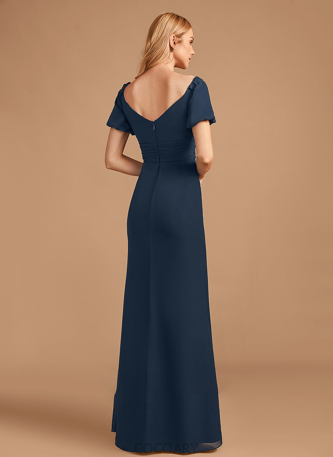 Embellishment V-neck SplitFront Neckline Sheath/Column Floor-Length Silhouette Fabric Length Irene A-Line/Princess Sweetheart Bridesmaid Dresses