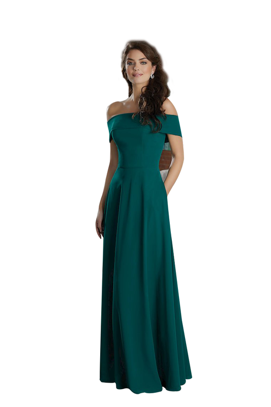 Celeste Sleeveless Off The Shoulder Chiffon Natural Waist Floor Length A-Line/Princess Bridesmaid Dresses