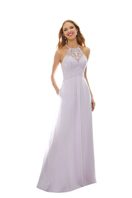 Alula Natural Waist Chiffon Sleeveless A-Line/Princess Floor Length Bridesmaid Dresses