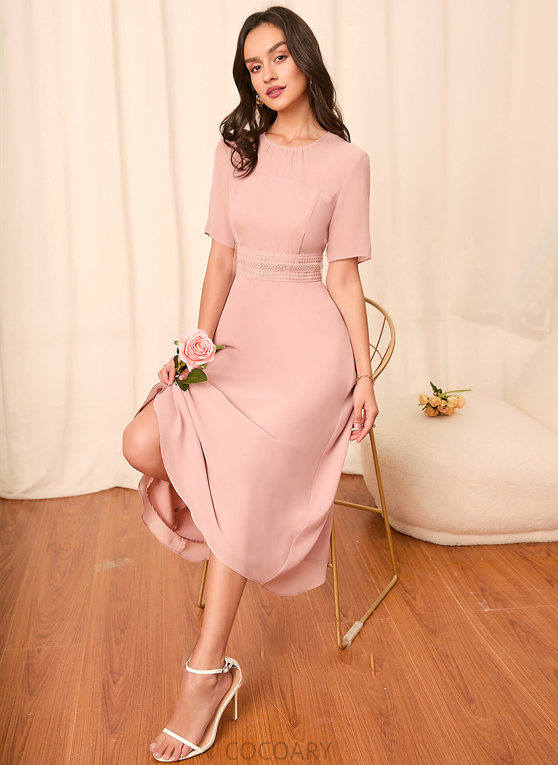 Sleeve Straps Length Silhouette A-Line Sleeves Knee-Length Fabric Jade Floor Length Scoop Sleeveless Bridesmaid Dresses