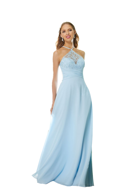 Elva Floor Length A-Line/Princess Chiffon Spaghetti Straps Natural Waist Sleeveless Bridesmaid Dresses