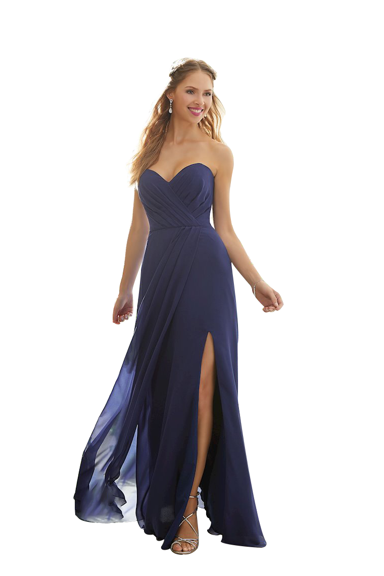 Blanche Sleeveless Chiffon Sweetheart Natural Waist A-Line/Princess Floor Length Bridesmaid Dresses