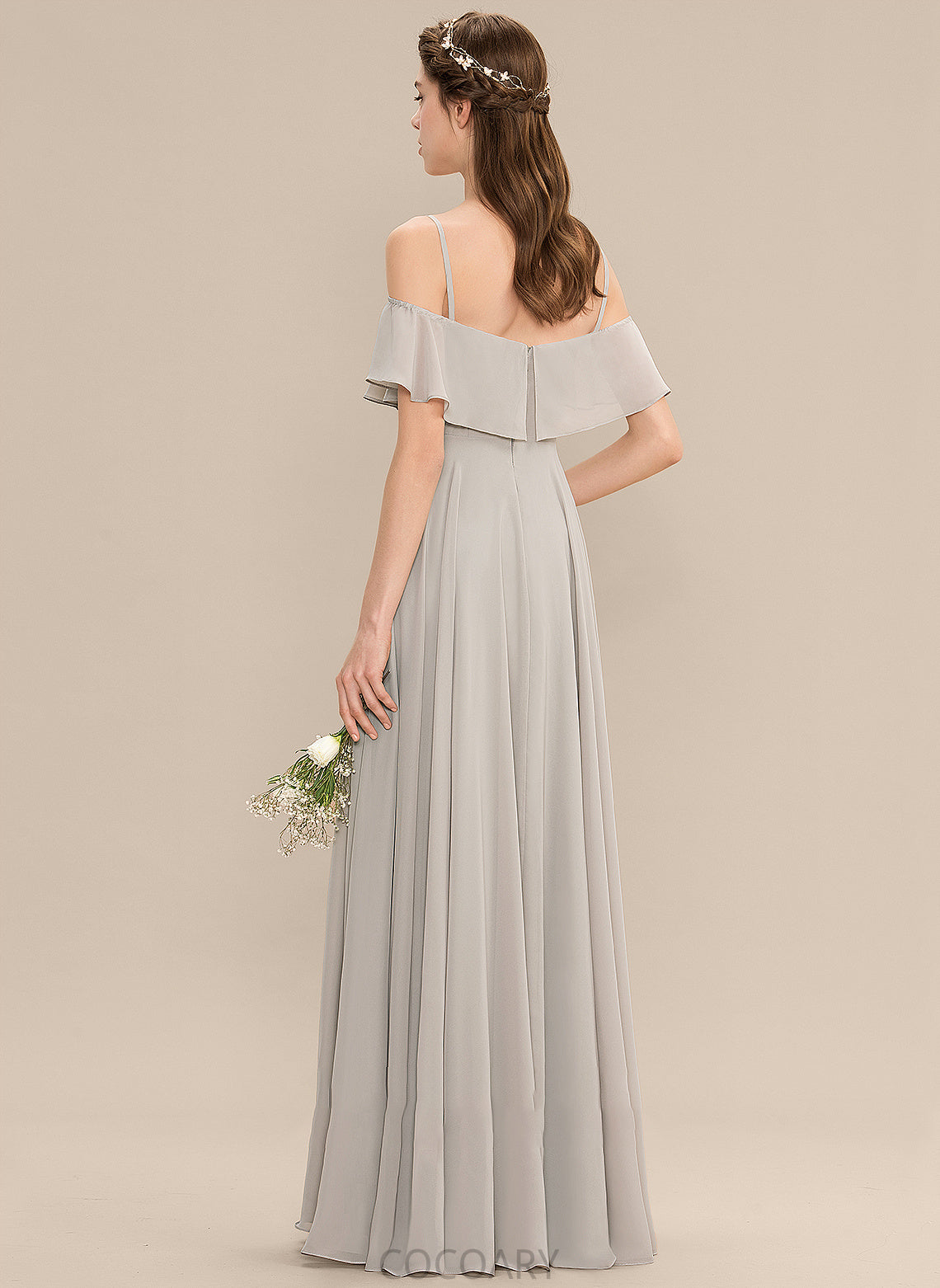 Silhouette Fabric Straps Floor-Length Off-the-Shoulder Neckline A-Line Length Rita Floor Length Off The Shoulder A-Line/Princess Bridesmaid Dresses