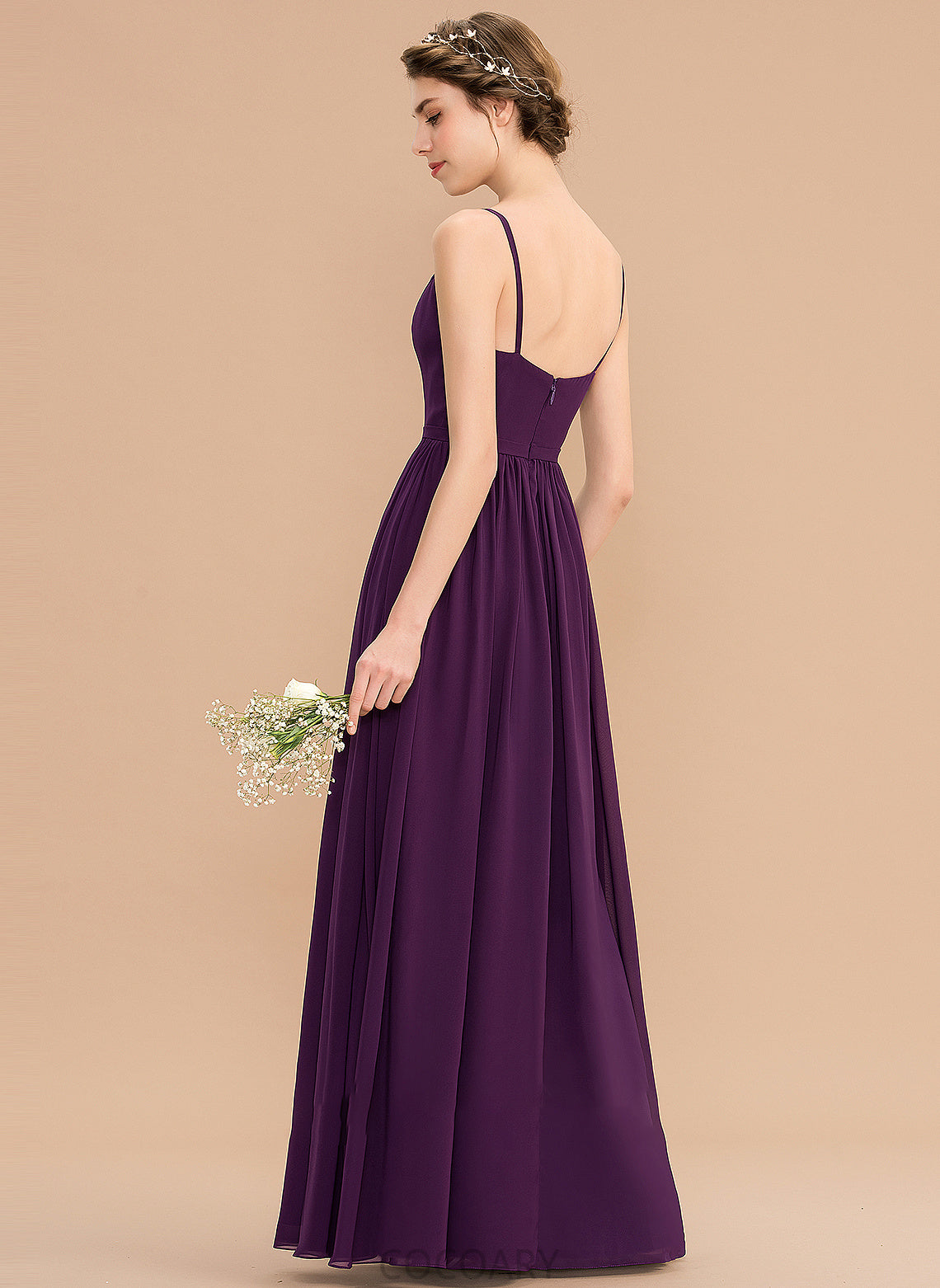 SplitFront A-Line Neckline V-neck Pockets Silhouette Floor-Length Length Fabric Embellishment Sequins Beading Bridesmaid Dresses