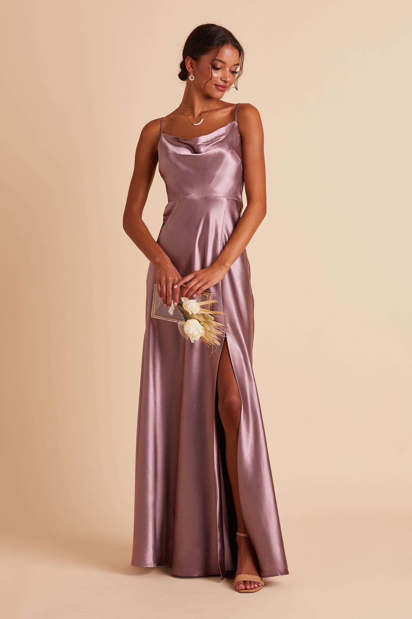 Long satin dress