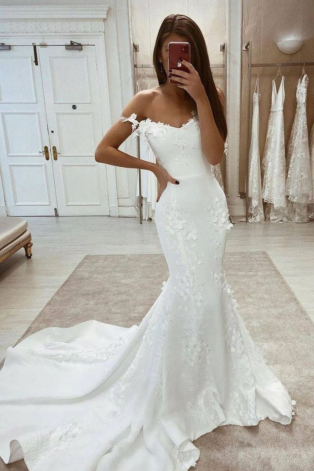 New Arrival Off The Shoulder Mermaid Elegant Long Wedding Dresses